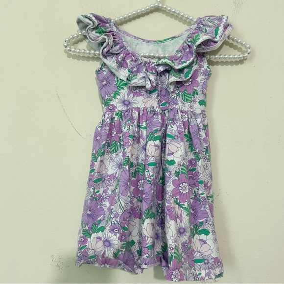 Janie and Jack Lilac Breeze Floral Ruffle Collar Dress SIZE 3 - Picture 5 of 5